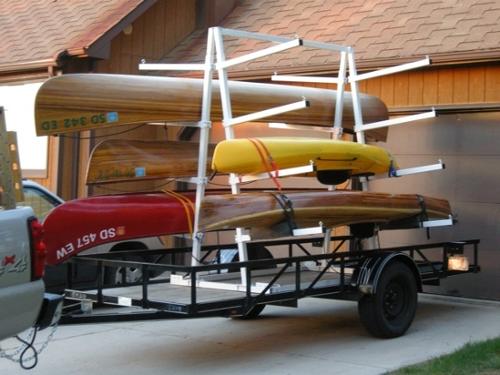 #UKCT8TD or DS  8 PLACER TRUCK OR TRAILER BED CANOE KAYAK RACK. CAN ALSO BE SET UP WITH CASTER WHEELS FOR A ROLLING DISPLAY STAND